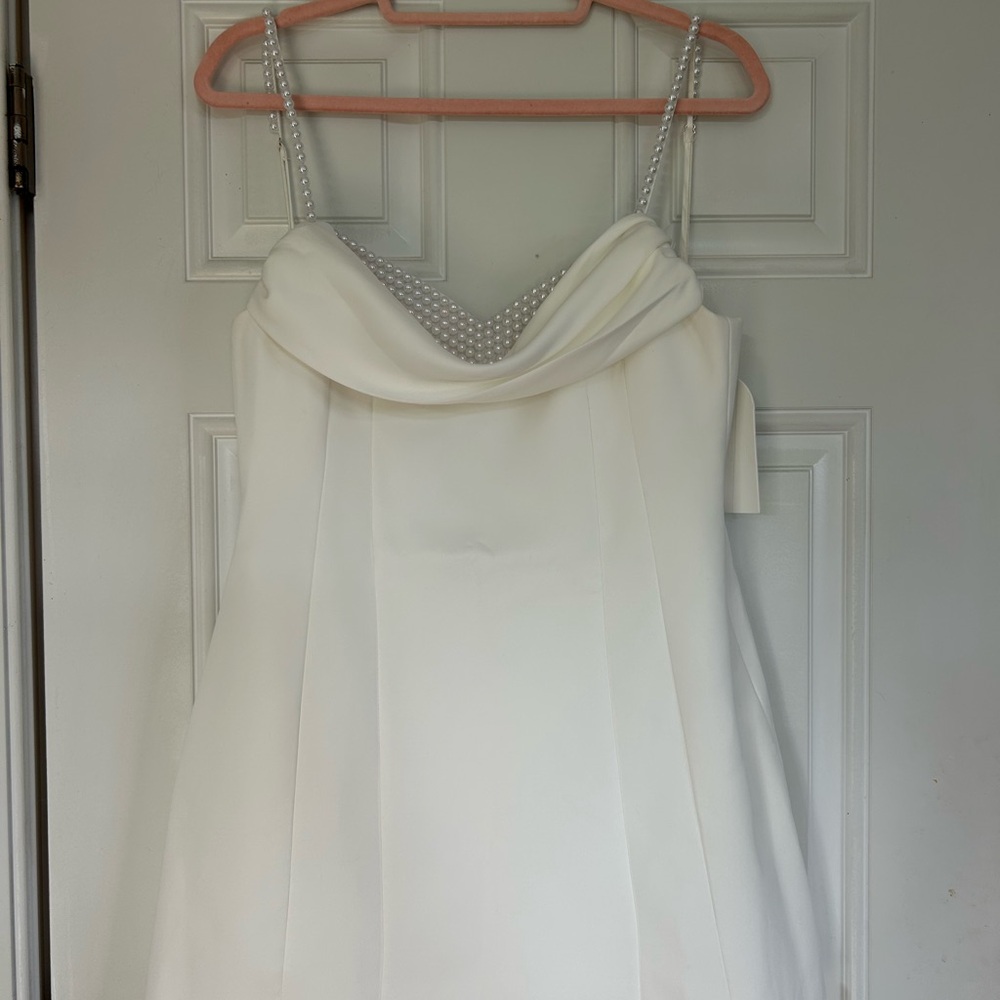 Meshki Ivory Satin Dress